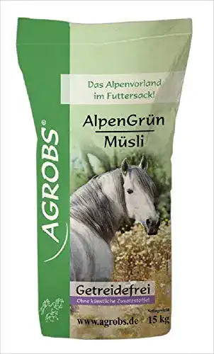 Getreidefreies Pferdefutter Agrobs Alpengrün Müsli, 15000 g