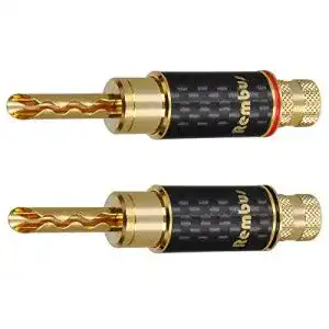 Bananenstecker Rembus High End Carbon, vergoldet, 4 Stück