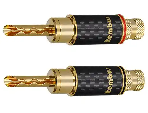 Bananenstecker Rembus High End Carbon, vergoldet, 4 Stück