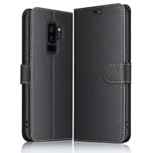 Samsung-Galaxy-S9-Plus-Hülle ELESNOW, Premium Leder Flip
