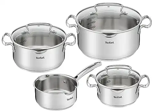Tefal-Töpfe Tefal A702A8 Intuition Edelstahl Kochtopf-Set 7-Teilig