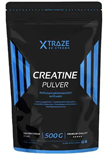 Creatin xtraze Monohydrat Pulver 500 g, Kreatin vegan, 100% rein
