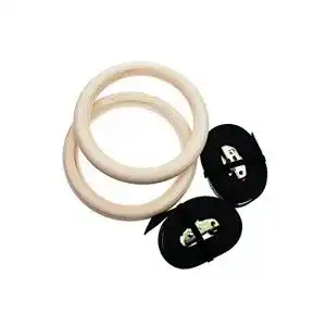 Turnringe Sundried Holz mit Straps Fitnessstudio Ringe