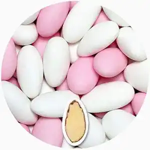 Hochzeitsmandeln EinsSein ® 1 Kg Gracile MIX weiss & rosa MATT ca 64