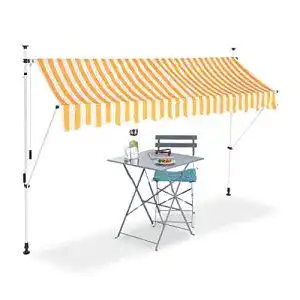 Klemmmarkise 3m Relaxdays Klemmmarkise, Fallarm, ohne Bohren