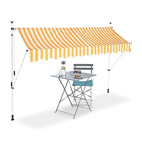 Klemmmarkise 3m Relaxdays Klemmmarkise, Fallarm, ohne Bohren