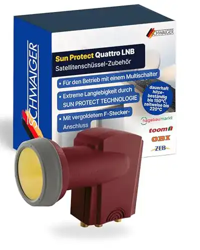 Schwaiger-LNB SCHWAIGER 418 Quattro LNB mit Sun Protect
