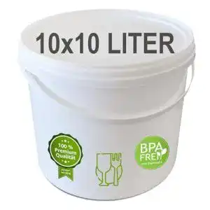 10-Liter-Eimer Lyra Pet 10 x 10 L Eimer mit Deckel WEISS