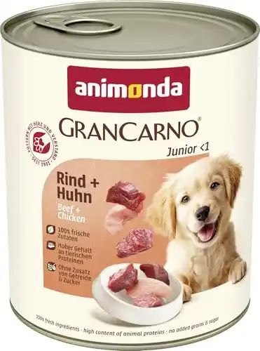Welpenfutter animonda GranCarno Hundefutter Junior, 6 x 800 g