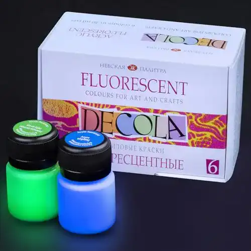 Neonfarben DECOLA Neon Acrylfarben Set 6 x 20 ml fluoreszierend