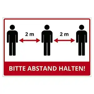 Abstand-Schild geschenke-fabrik Schild 300×200 mm 3 mm stark