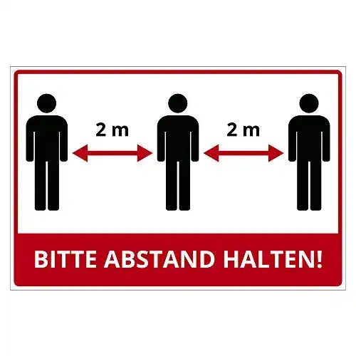 Abstand-Schild geschenke-fabrik Schild 300×200 mm 3 mm stark