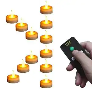 LED-Teelichter mit Fernbedienung Wilrigir Flammenlos mit Timer