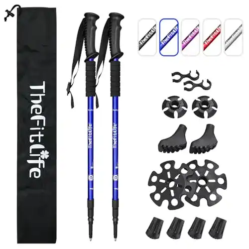 Wanderstöcke TheFitLife Walking stöcke Teleskop – 2er Pack