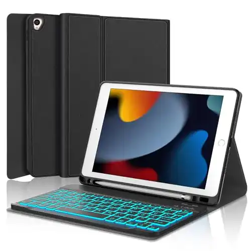 iPad-Air-3-Tastatur SENGBIRCH Tastatur Hülle, schwarz