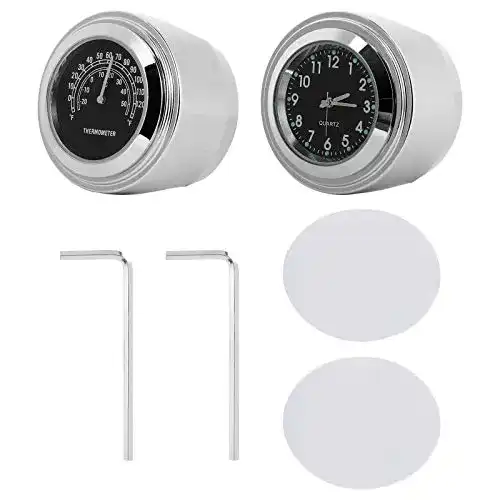 Motorrad-Uhr WINOMO 2stk 22-25mm Motorrad-Lenkstange