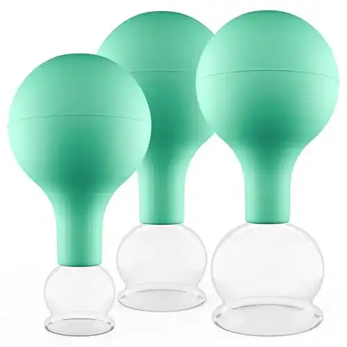 Schröpfset mit Pumpe PULOX Schröpfglas aus Echtglas 3er-Set