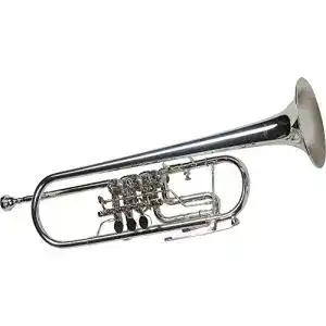 Trompete Karl Glaser Konzert , versilbert, Drehventile, Koffer