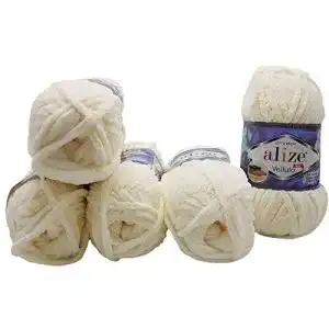 Flauschwolle Velluto 5 x 100 Gramm Alize Strickwolle, Babywolle