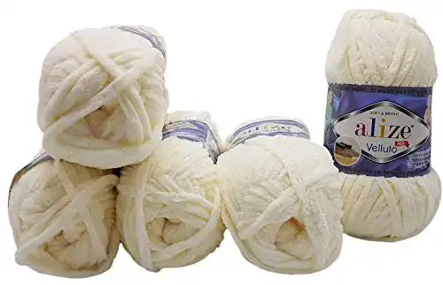 Flauschwolle Velluto 5 x 100 Gramm Alize Strickwolle, Babywolle