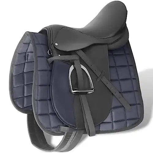 Reitsattel vidaXL Sattel mit Zubehör 16″ Echtes Leder 14cm