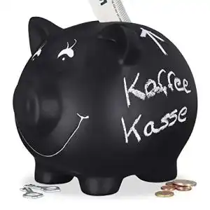 Sparschwein Relaxdays, zum Beschriften, Keramik, Kreide
