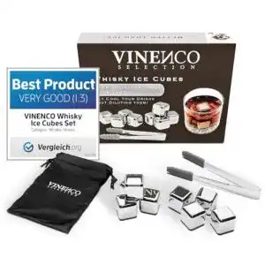 Whisky-Steine VINENCO Whisky Steine Set – 8 Wiederverwendbar