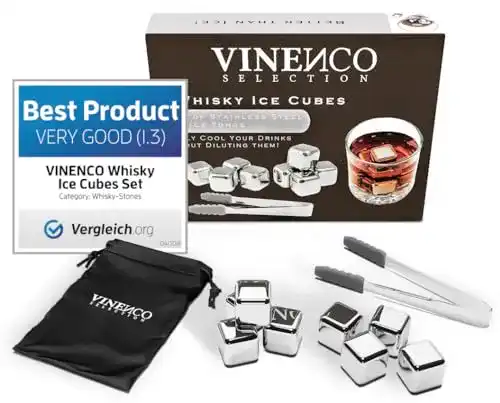 Whisky-Steine VINENCO Whisky Steine Set – 8 Wiederverwendbar