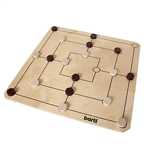 Dame-Spiel Bartl 107349 Brettspiel Mühle und Dame groß, Holz