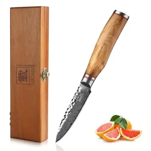 Officemesser zayiko Olive Damastmesser, 9cm Klinge