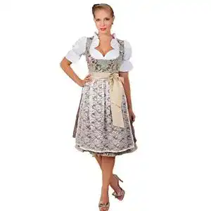 Dirndl Edelnice Trachtenmode Edles Midi 2-tlg., Spitzen Schürze