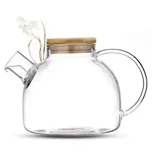 Teekanne Glas TEA & TEA 800ml Teekanne mit Bambusdeckel