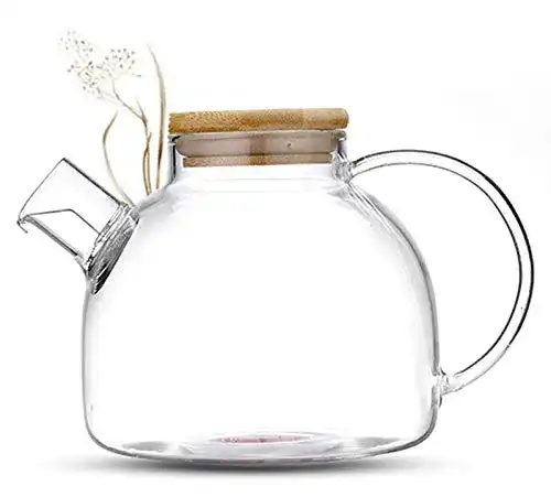 Teekanne Glas TEA & TEA 800ml Teekanne mit Bambusdeckel