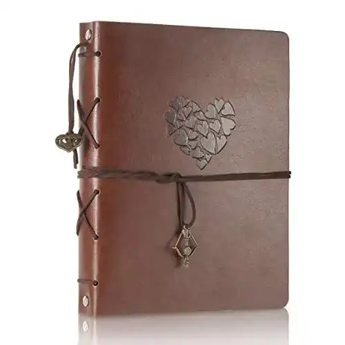 Scrapbook ThxMadam Leder Selbstgestalten Vintage 60 Seiten