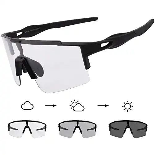 Sportbrille selbsttönend DUDUKING Fahrradbrille Selbsttönend