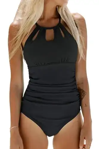 Badeanzug Damen CUPSHE Damen Badeanzug High Neck