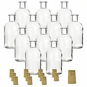 Likörflaschen gouveo 12er Set Glasflaschen 250 ml Apotheker