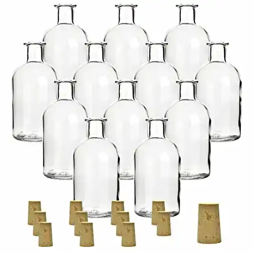 Likörflaschen gouveo 12er Set Glasflaschen 250 ml Apotheker