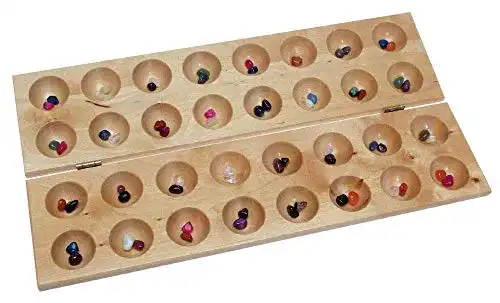 Kalaha MoskitoToys Moskito Halbedelsteinspiel, Hus, Bao