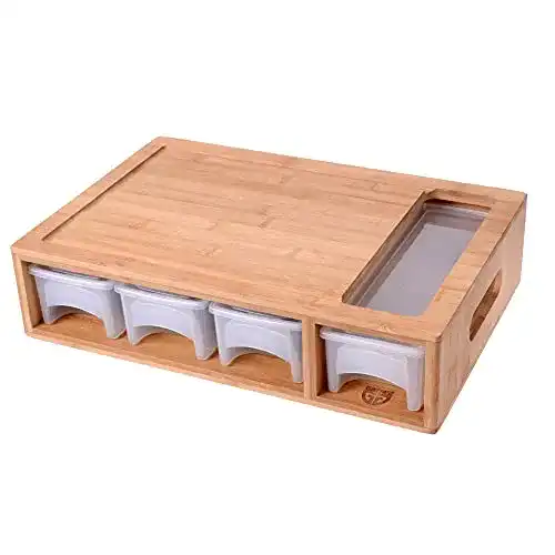 Schneidebrett mit Auffangschale GRÄWE Bambus, 40,5 x 27 cm