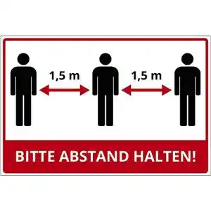 Abstand-Schild geschenke-fabrik.de Schild 300×200 mm 3 mm stark
