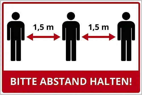 Abstand-Schild geschenke-fabrik.de Schild 300×200 mm 3 mm stark