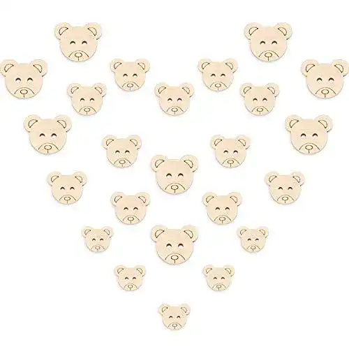 Kinderknöpfe WILLBOND 120 Stück Teddybär Knöpfe