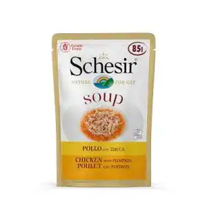 Katzensuppe Schesir Cat Soup Huhn mit Kürbis, Katzenfutter Suppe