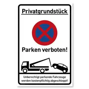 Parkverbotsschild Gentle North, 20×30 cm Kunststoff, hochkant