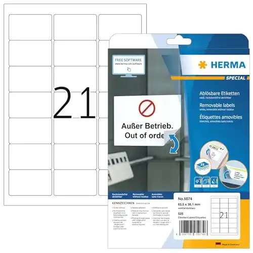 Herma-Etiketten HERMA 5074 Adressaufkleber DIN A4 ablösbar