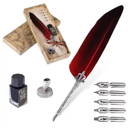 Schreibfeder VABNEER Vintage Federstift Tinte Set Antiken Feder