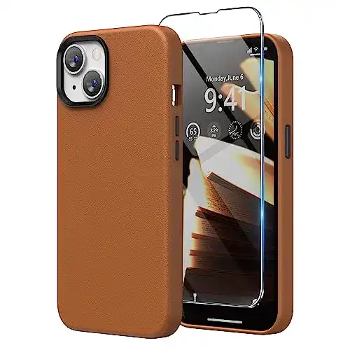 iPhone-14-Leder-Case SURPHY Hülle für iPhone 14 Leder Hülle