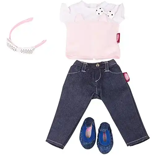 Puppenkleidung Götz 3402846 Kombi Denim Cat, coole Kombi