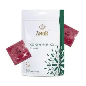 Amor-Kondom AMOR Nature 54mm 50er Pack groß, extra feucht